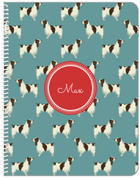Thumbnail for Personalized Dogs Notebook IX - Teal Background - English Springer Spaniel - Front View