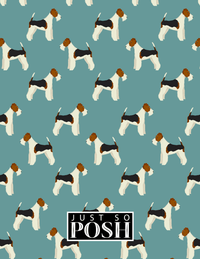 Thumbnail for Personalized Dogs Notebook IX - Teal Background - Fox Terrier - Back View