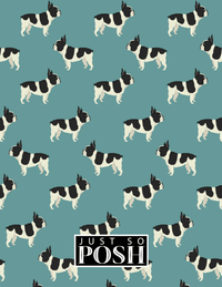 Thumbnail for Personalized Dogs Notebook IX - Teal Background - French Bulldog - Back View