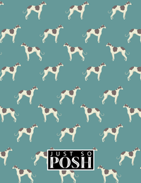 Thumbnail for Personalized Dogs Notebook IX - Teal Background - Greyhound - Back View