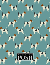 Thumbnail for Personalized Dogs Notebook IX - Teal Background - Jack Russell Terrier - Back View