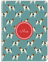 Thumbnail for Personalized Dogs Notebook IX - Teal Background - Jack Russell Terrier - Front View