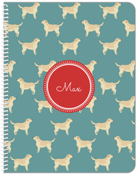 Thumbnail for Personalized Dogs Notebook IX - Teal Background - Labrador Retriever - Front View