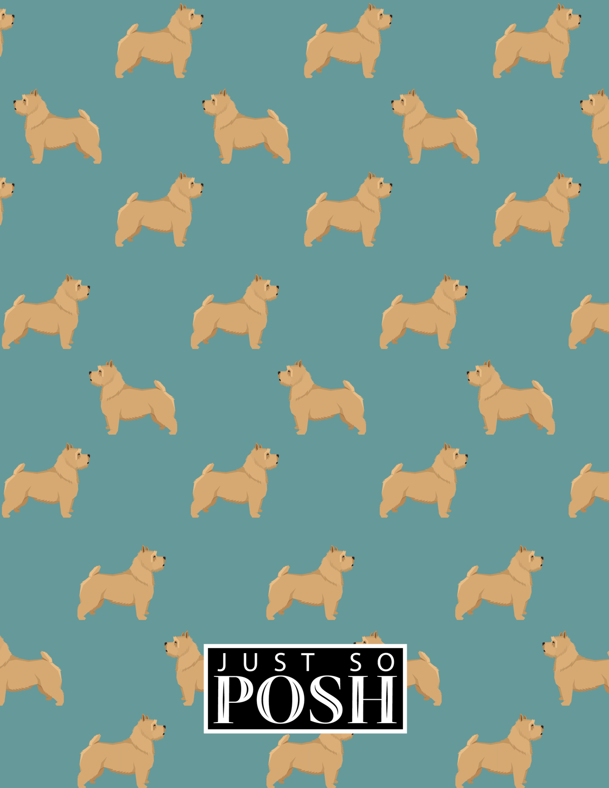 Personalized Dogs Notebook IX - Teal Background - Norwich Terrier - Back View