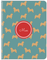 Thumbnail for Personalized Dogs Notebook IX - Teal Background - Norwich Terrier - Front View
