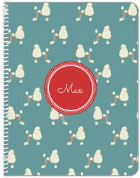 Thumbnail for Personalized Dogs Notebook IX - Teal Background - Poodle - Front View