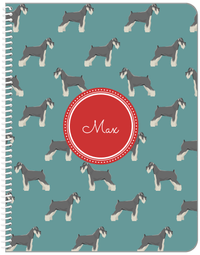 Thumbnail for Personalized Dogs Notebook IX - Teal Background - Schnauzer - Front View