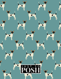 Thumbnail for Personalized Dogs Notebook IX - Teal Background - Toy Fox Terrier - Back View