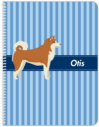 Thumbnail for Personalized Dogs Notebook X - Blue Background - Akita Inu - Front View
