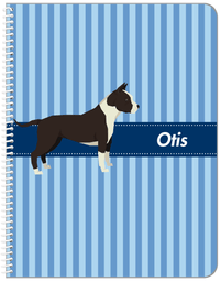 Thumbnail for Personalized Dogs Notebook X - Blue Background - American Staffordshire Terrier - Front View