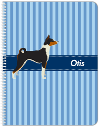 Thumbnail for Personalized Dogs Notebook X - Blue Background - Basenji - Front View