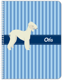 Thumbnail for Personalized Dogs Notebook X - Blue Background - Bedlington Terrier - Front View