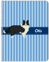 Thumbnail for Personalized Dogs Notebook X - Blue Background - Border Collie - Front View