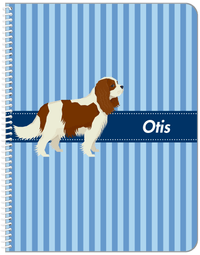 Thumbnail for Personalized Dogs Notebook X - Blue Background - Cavalier King Charles Spaniel - Front View