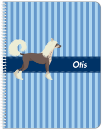 Thumbnail for Personalized Dogs Notebook X - Blue Background - Chinese Crested Dog - Front View