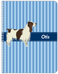 Thumbnail for Personalized Dogs Notebook X - Blue Background - English Springer Spaniel - Front View