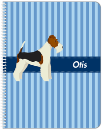 Thumbnail for Personalized Dogs Notebook X - Blue Background - Fox Terrier - Front View