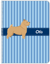 Thumbnail for Personalized Dogs Notebook X - Blue Background - Norwich Terrier - Front View