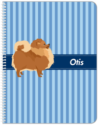 Thumbnail for Personalized Dogs Notebook X - Blue Background - Pomeranian - Front View