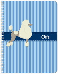 Thumbnail for Personalized Dogs Notebook X - Blue Background - Poodle - Front View