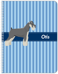 Thumbnail for Personalized Dogs Notebook X - Blue Background - Schnauzer - Front View