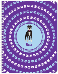 Thumbnail for Personalized Dogs Notebook XII - Purple Background - American Staffordshire Terrier - Front View