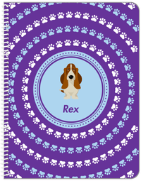 Thumbnail for Personalized Dogs Notebook XII - Purple Background - Basset Hound - Front View