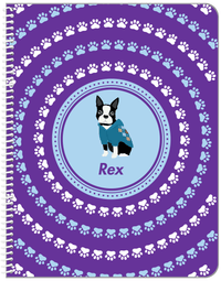 Thumbnail for Personalized Dogs Notebook XII - Purple Background - Boston Terrier - Front View