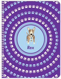 Thumbnail for Personalized Dogs Notebook XII - Purple Background - Bull Terrier - Front View