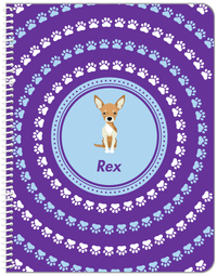Thumbnail for Personalized Dogs Notebook XII - Purple Background - Chihuahua - Front View