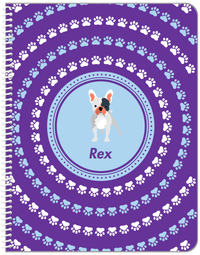 Thumbnail for Personalized Dogs Notebook XII - Purple Background - French Bulldog - Front View