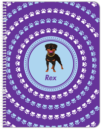 Thumbnail for Personalized Dogs Notebook XII - Purple Background - Rottweiler - Front View