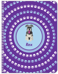 Thumbnail for Personalized Dogs Notebook XII - Purple Background - Schnauzer - Front View