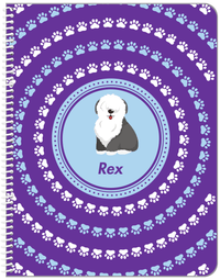 Thumbnail for Personalized Dogs Notebook XII - Purple Background - Sheep Dog - Front View