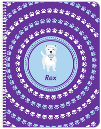 Thumbnail for Personalized Dogs Notebook XII - Purple Background - Westie - Front View