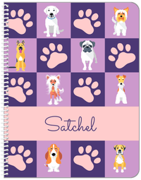 Thumbnail for Personalized Dogs Notebook XIII - Purple Background - Front View