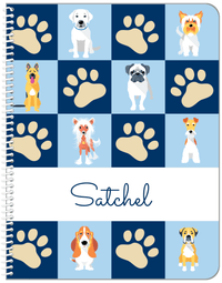 Thumbnail for Personalized Dogs Notebook XIII - Blue Background - Front View