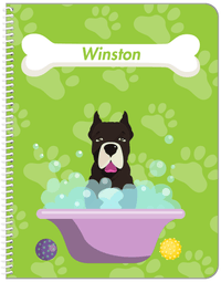 Thumbnail for Personalized Dogs Notebook XV - Green Background - American Staffordshire Terrier - Front View