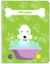 Thumbnail for Personalized Dogs Notebook XV - Green Background - Bedlington Terrier - Front View