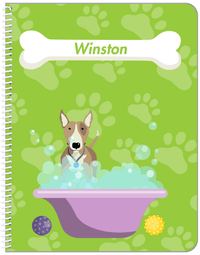 Thumbnail for Personalized Dogs Notebook XV - Green Background - Bull Terrier - Front View