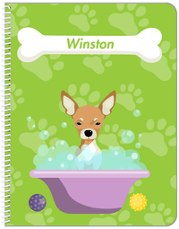 Thumbnail for Personalized Dogs Notebook XV - Green Background - Chihuahua - Front View