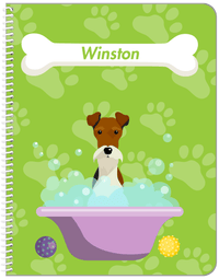 Thumbnail for Personalized Dogs Notebook XV - Green Background - Fox Terrier - Front View