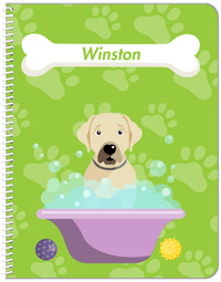 Thumbnail for Personalized Dogs Notebook XV - Green Background - Labrador Retriever - Front View
