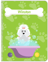 Thumbnail for Personalized Dogs Notebook XV - Green Background - Poodle - Front View
