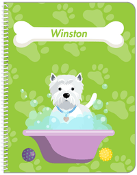 Thumbnail for Personalized Dogs Notebook XV - Green Background - Westie - Front View