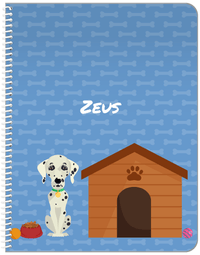 Thumbnail for Personalized Dogs Notebook XVI - Blue Background - Dalmatian - Front View