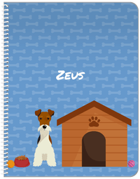 Thumbnail for Personalized Dogs Notebook XVI - Blue Background - Fox Terrier - Front View
