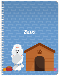 Thumbnail for Personalized Dogs Notebook XVI - Blue Background - Poodle - Front View