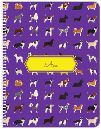 Thumbnail for Personalized Dogs Notebook XVII - Purple Background - Decorative Rectangle Nameplate - Front View