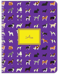 Thumbnail for Personalized Dogs Notebook XVII - Purple Background - Rectangle Nameplate - Front View